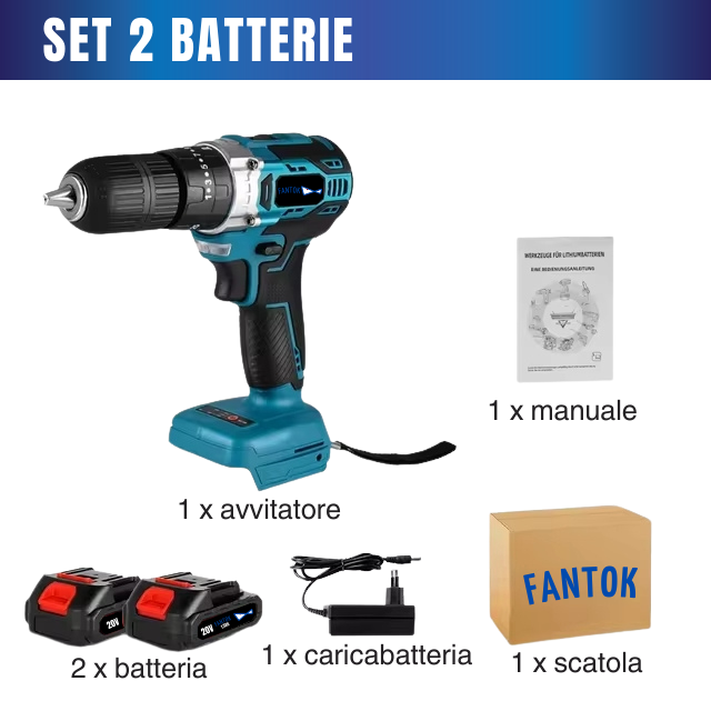 Avvitatore Trapano a Percussione a Batteria 20V Brushless 54Nm