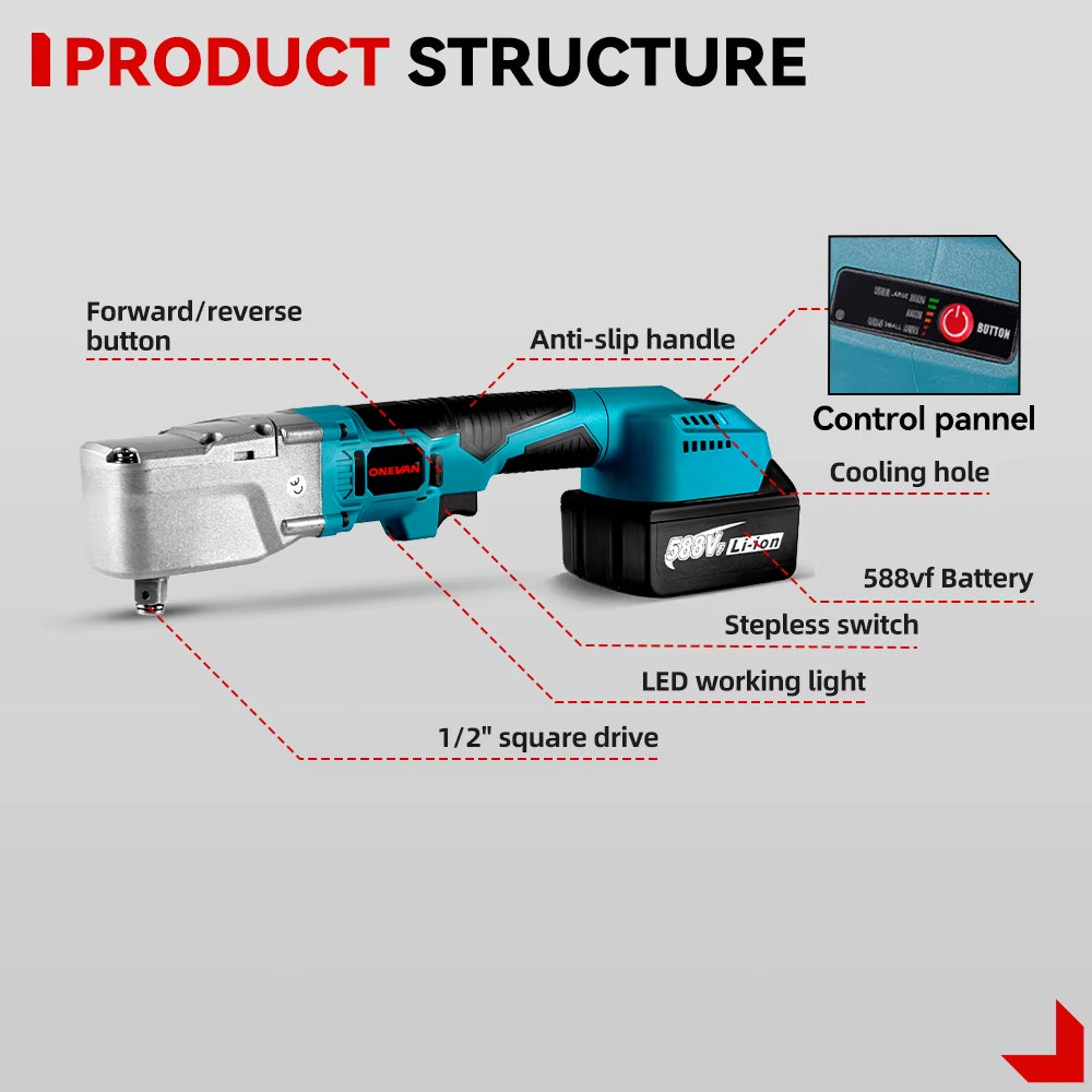 Chiave a Cricchetto Elettrica 20V Batteria 1000NM Brushless per Batteria Makita