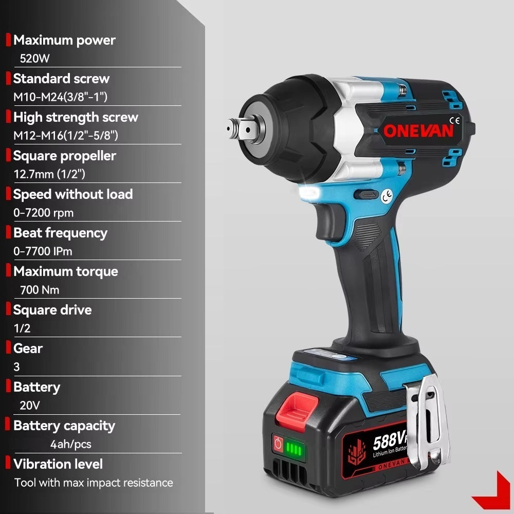 Avvitatore a Impulsi 700Nm Batteria 20V Smontagomme Senza Spazzole DTW700