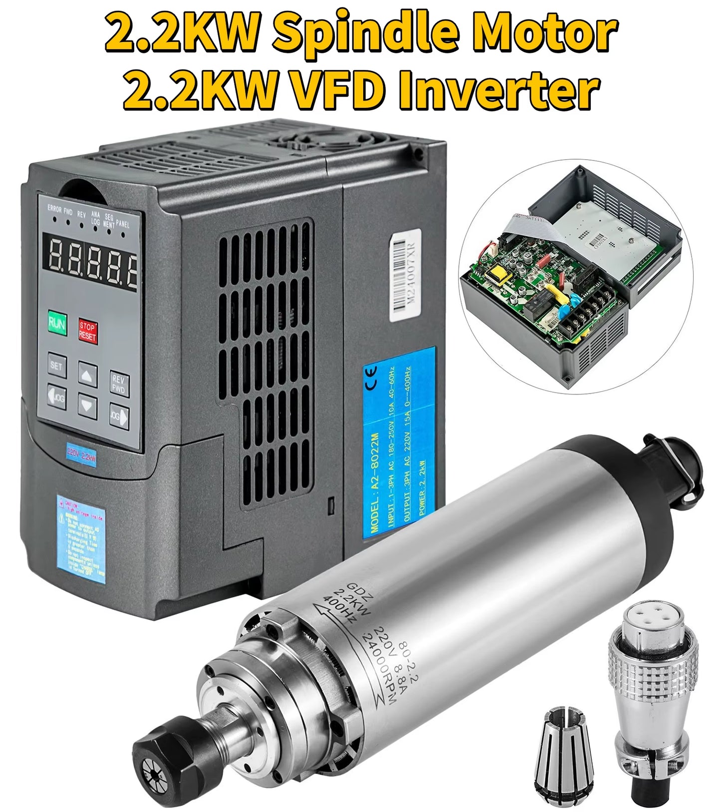 Inverter Motore per Mandrino 0,8Kw 1,5Kw 2,2Kw 4Kw Fresa CNC Convertitore 220V