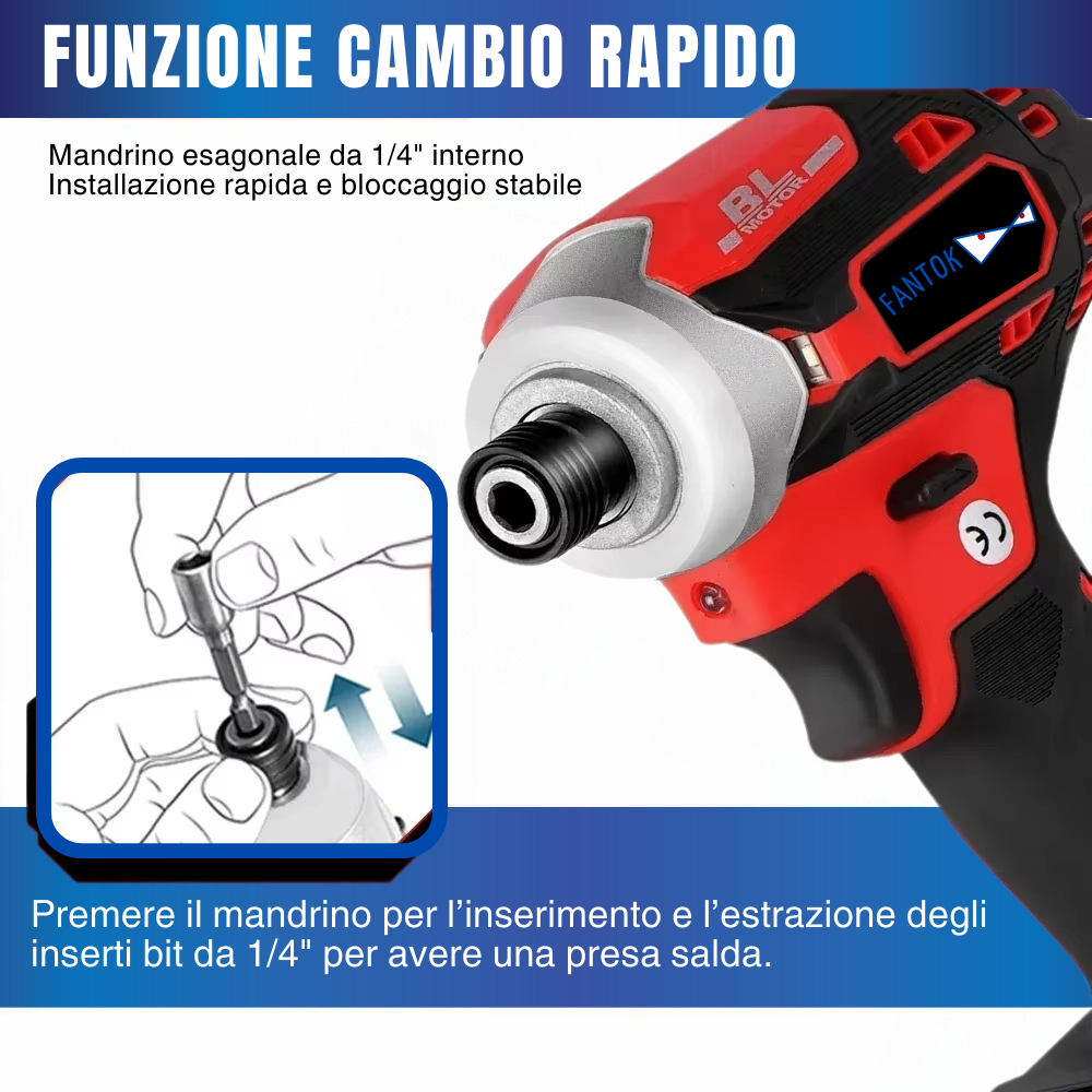 Avvitatore a Impulsi a Batteria 20V Brushless 180Nm