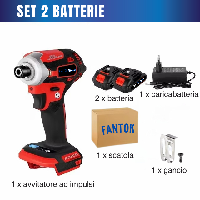 Avvitatore a Impulsi a Batteria 20V Brushless 180Nm