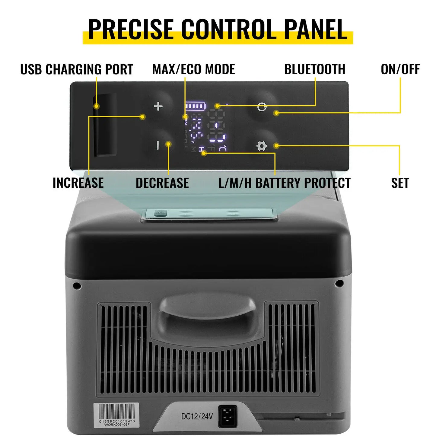 Frigo Congelatore Portatile 15lt per Auto 12V 24V Camper Barca Camion -20 +10°C