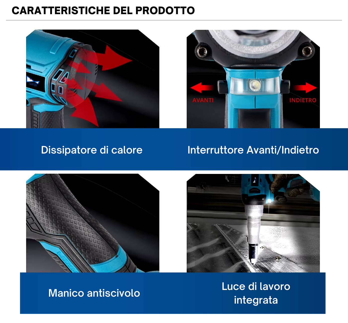 Rivettatrice a Batteria 20V da 2.4 a 5mm Brushless