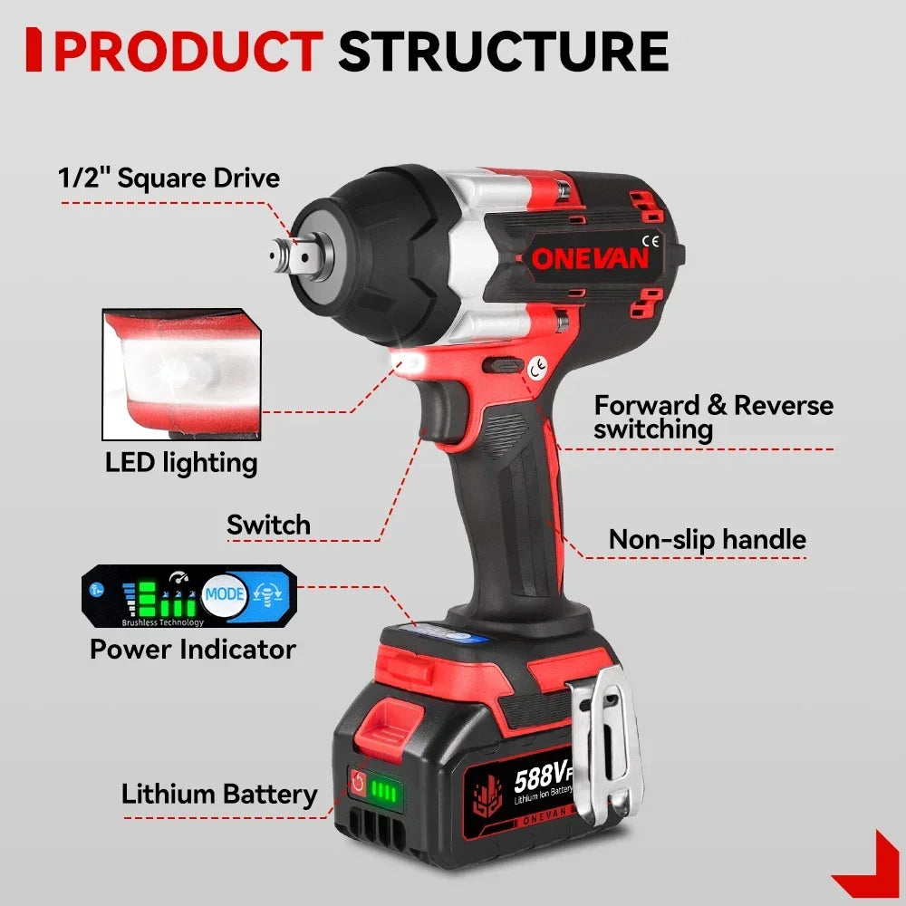 Avvitatore a Massa Battente 20V a Batteria 700NM Smontagomme Brushless DTW700