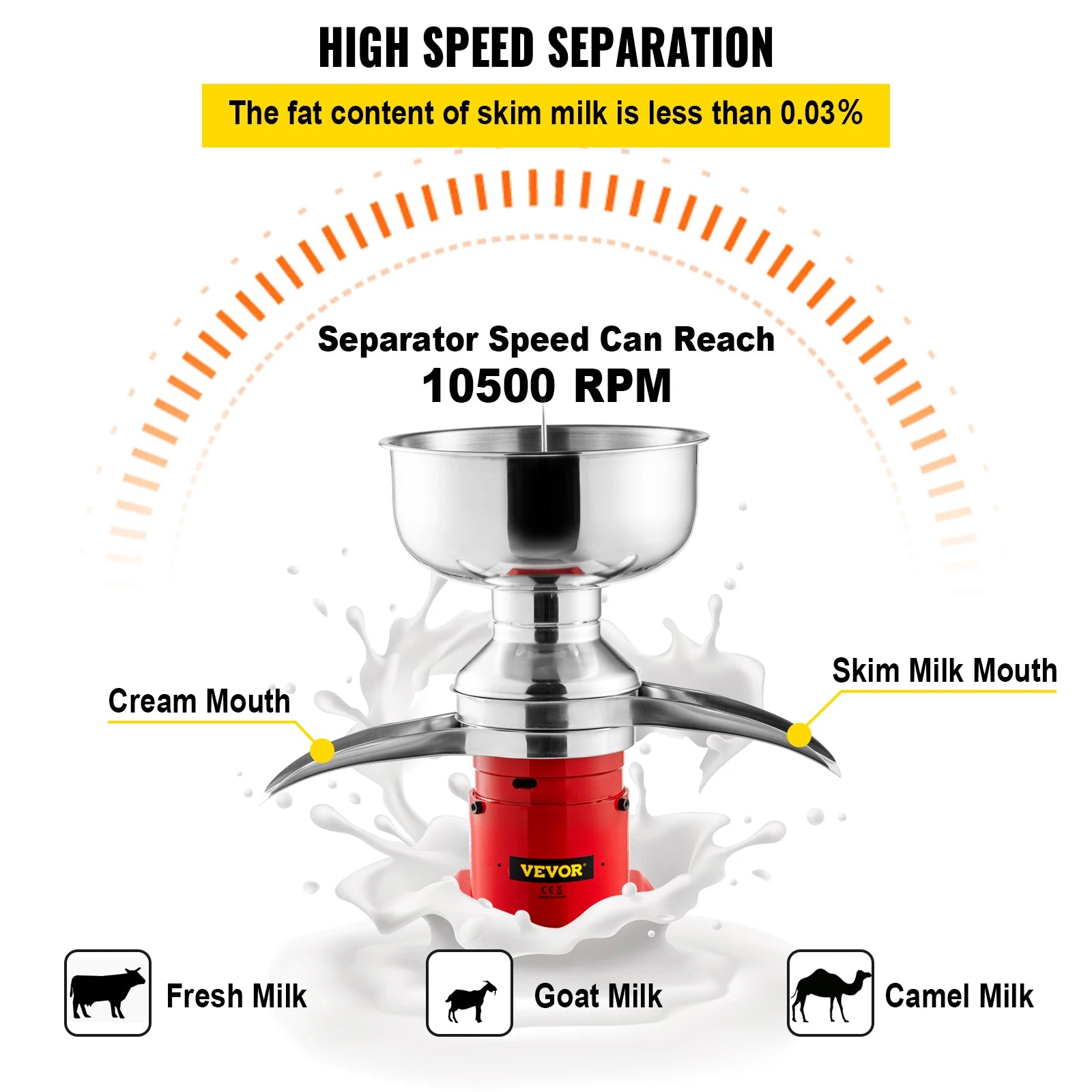 Separatore Centrifugo Scrematrice Latte 50 lt/h Crema di Latte in Acciaio Inox