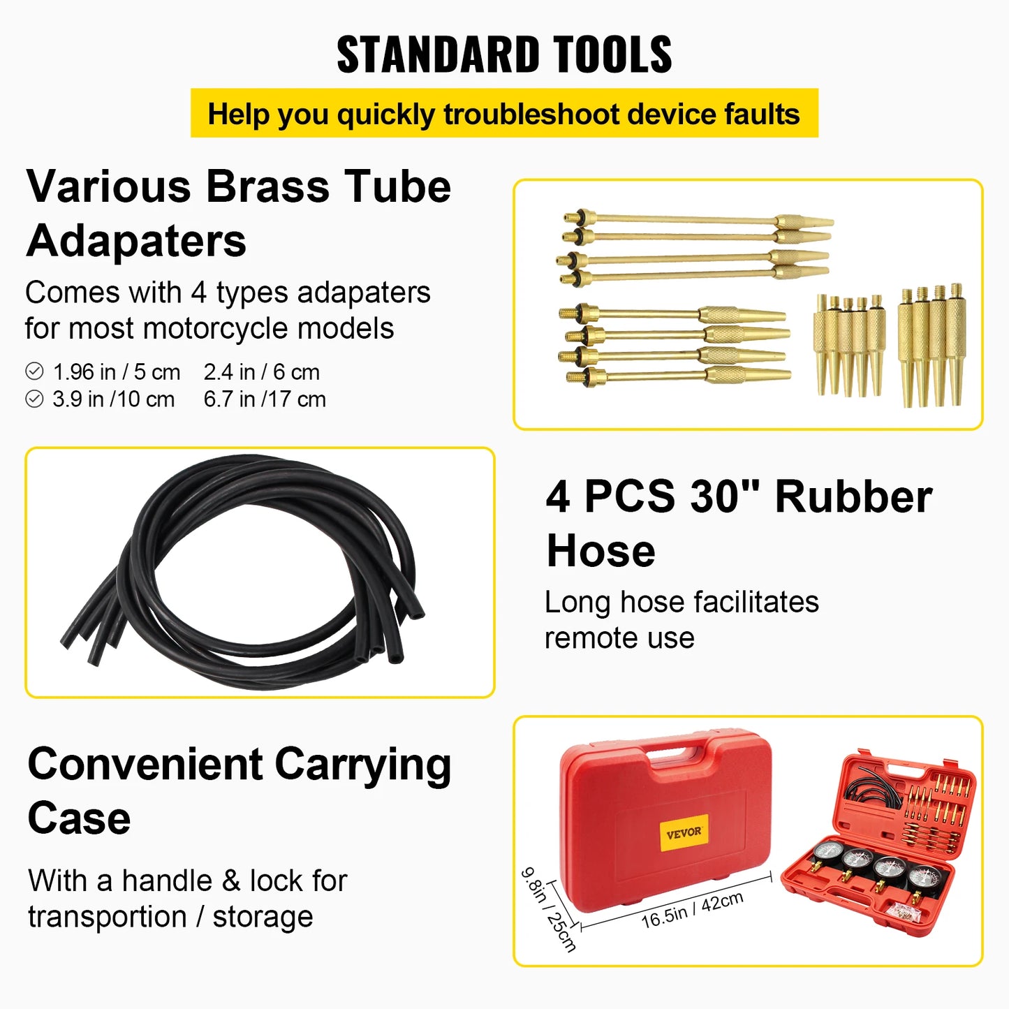 Vacuometro per Carburatori Kit Sincronizzazione Carburazione con Adattatori