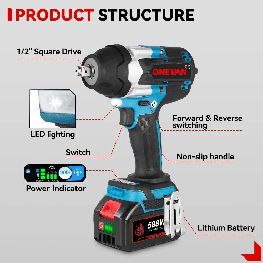 700NM Chiave a Percussione a Batteria 20V Elettrica Brushless Smontagomme DTW700