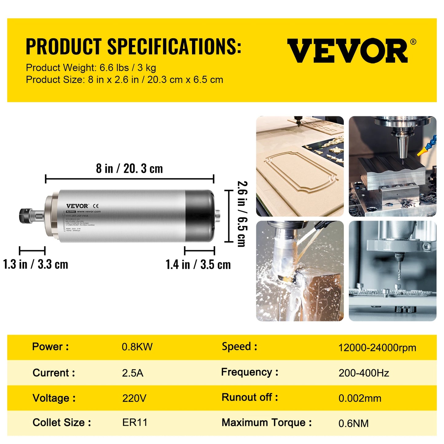 Inverter Motore per Mandrino 0,8Kw 1,5Kw 2,2Kw 4Kw Fresa CNC Convertitore 220V