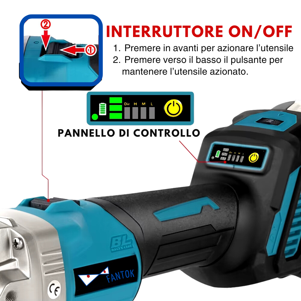 Smerigliatrice Angolare a Batteria 20V 125mm Brushless