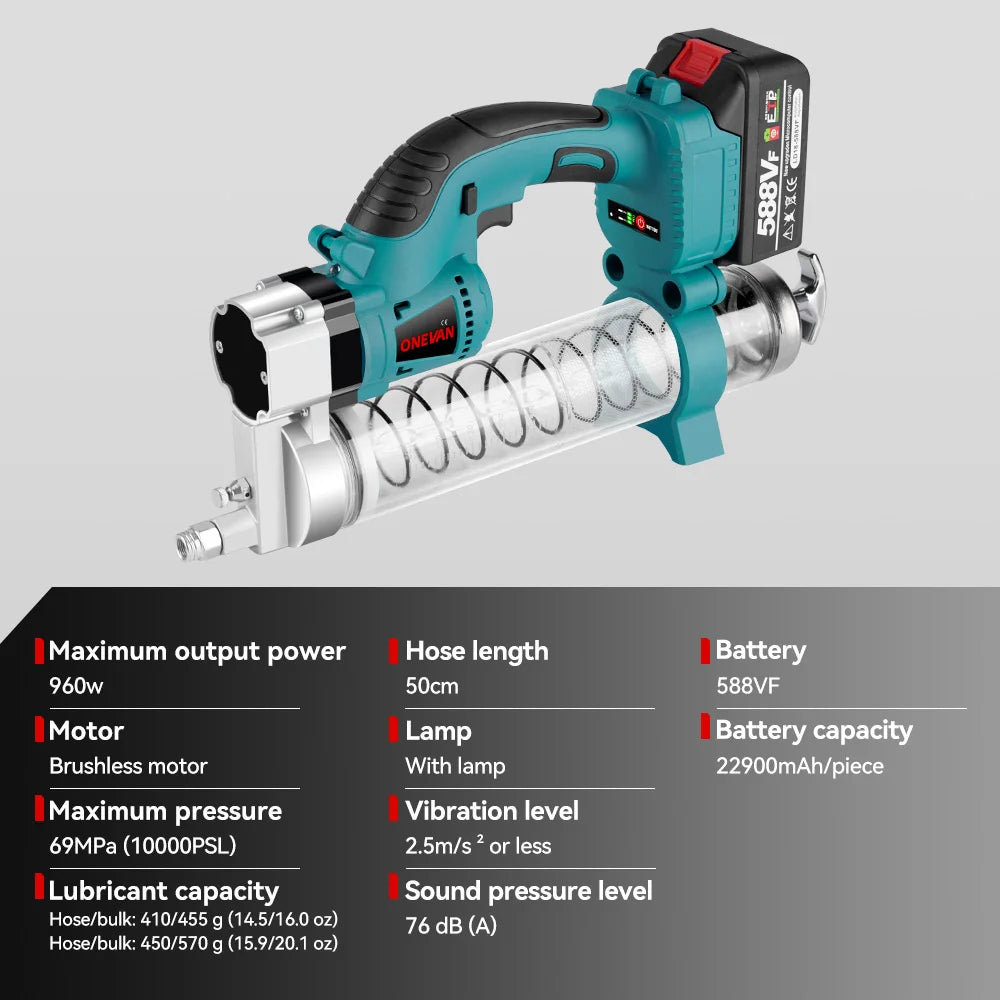 Pistola per Grasso a Batteria 20V Ingrassatrice Elettrica per Makita 18V