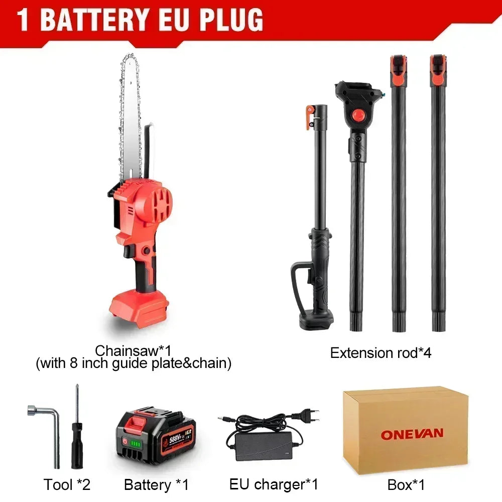 Sega Telescopica a Batteria 20V Allungabile 2,25mt per Potatura 8 Pollici