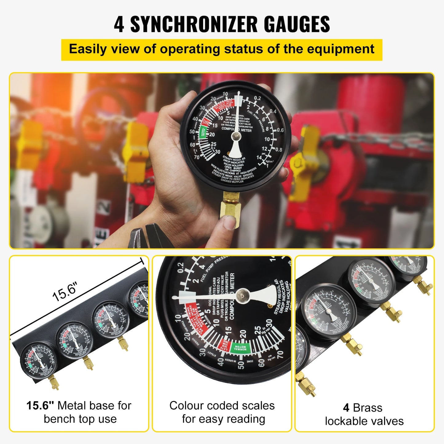 Vacuometro per Carburatori Kit Sincronizzazione Carburazione con Adattatori