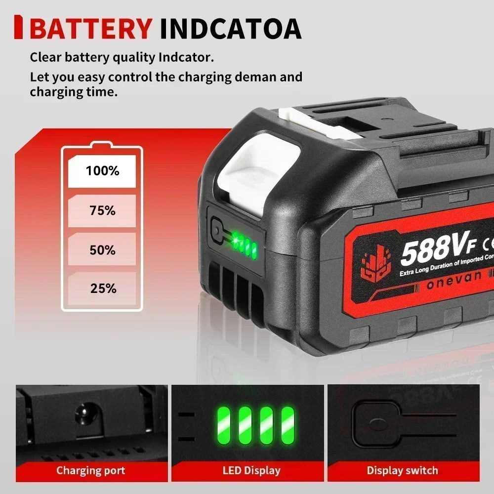 Batteria Ricaricabile 20V 4Ah 6Ah Ioni di Litio per Makita Onevan Chain Saw Gisam Makota